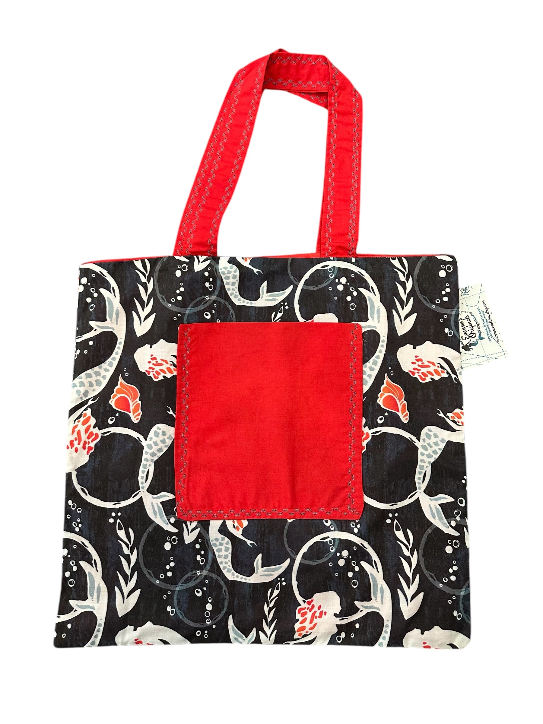 Mermaid swimming design on a tote bag