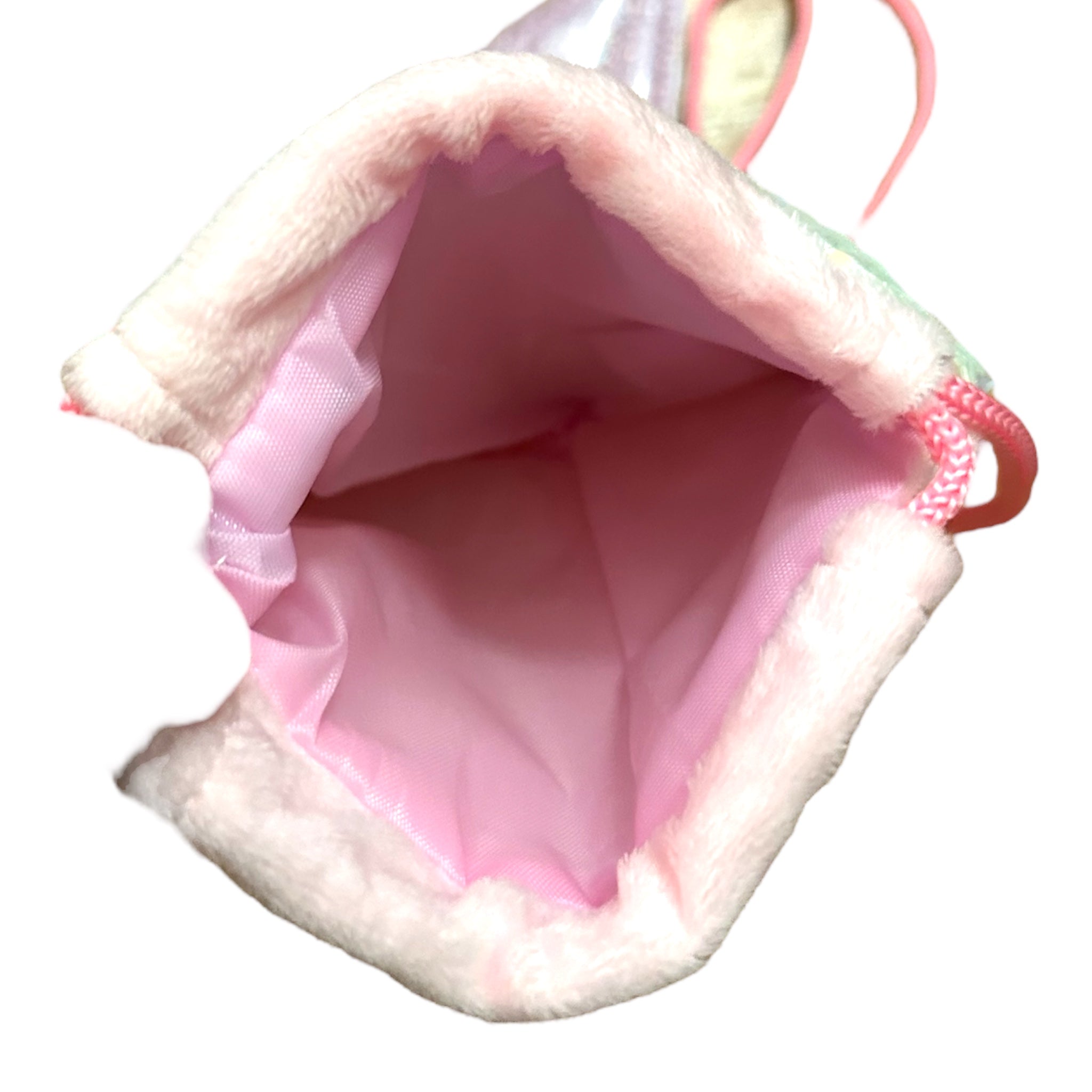 Close-up of a pink fabric interior with a white background