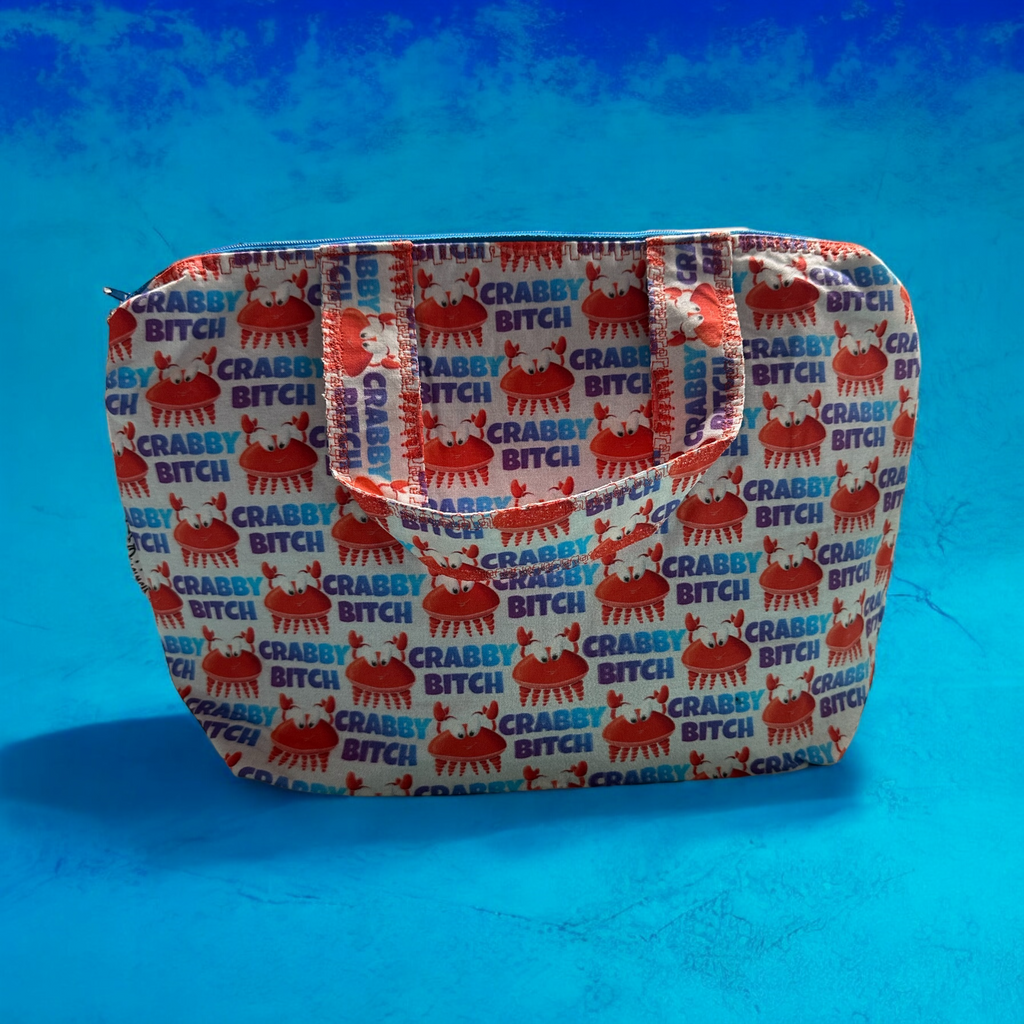 Trendy Cosmetic Bag- Crabby B!t(h Large Cosmetic Bag Evanne's Originals