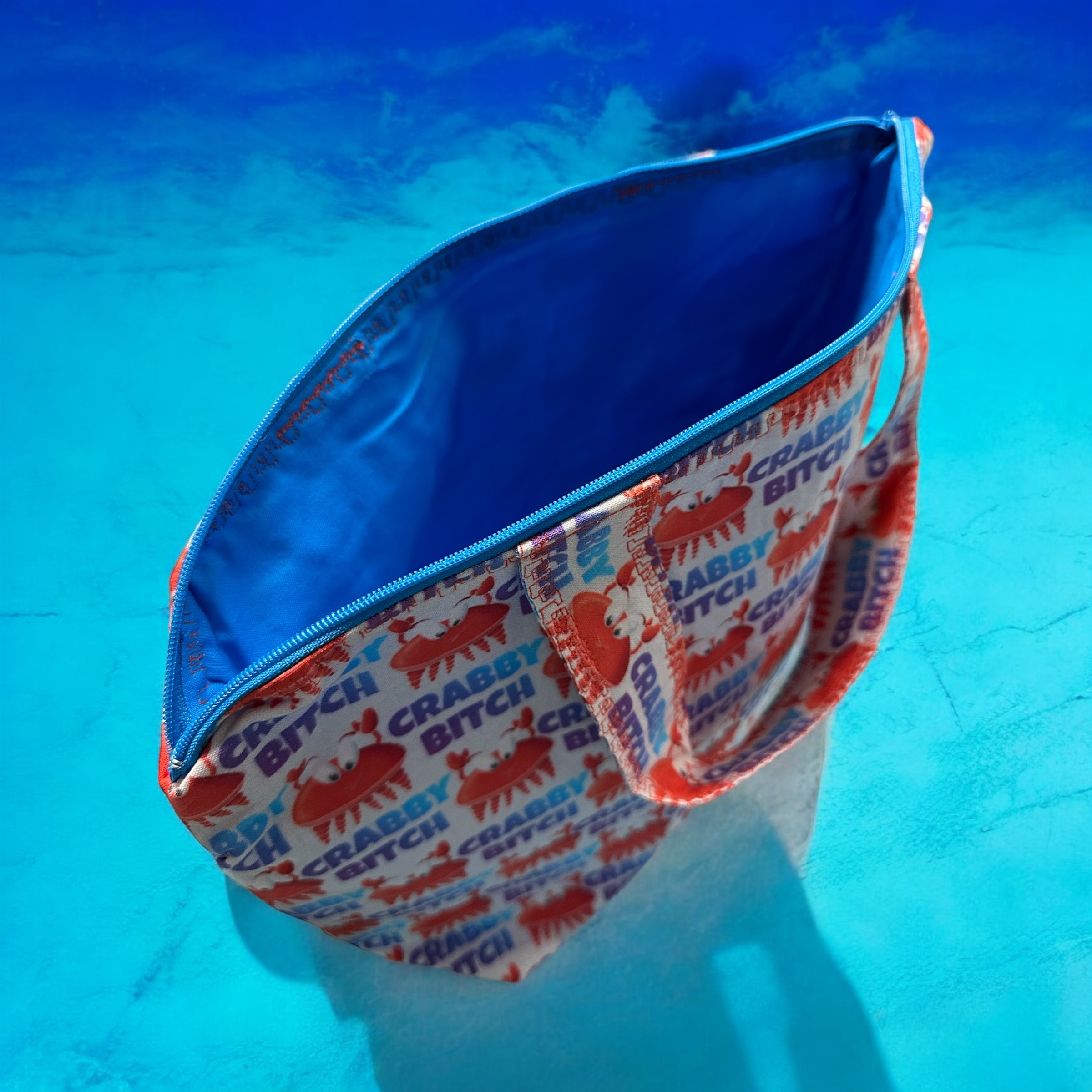 Trendy Cosmetic Bag- Crabby B!t(h Large Cosmetic Bag Evanne's Originals