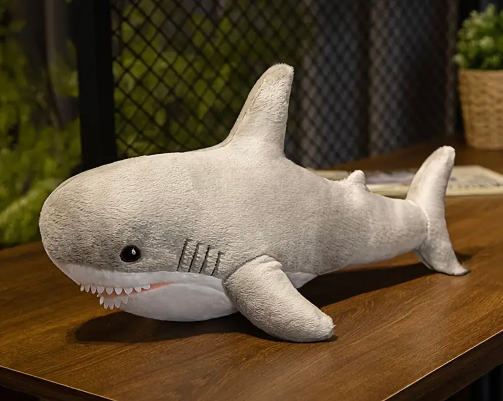 Coastal Plush Shark-21” Stuffed Animal in Blue, Gray & Pink