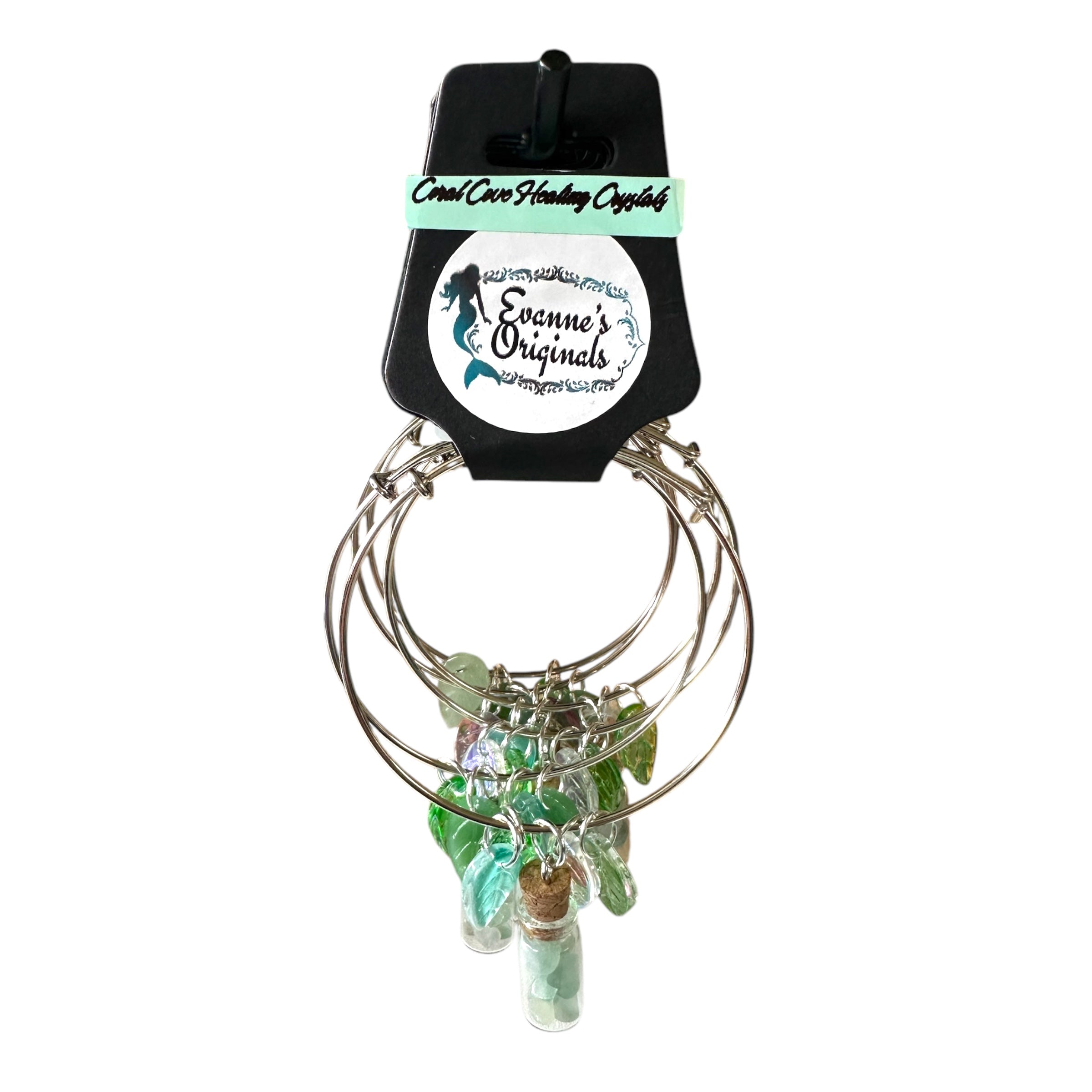 Coral Cove Healing Crystal Jewelry- Green Adventurine Mini Jar Keychain Evanne's Originals
