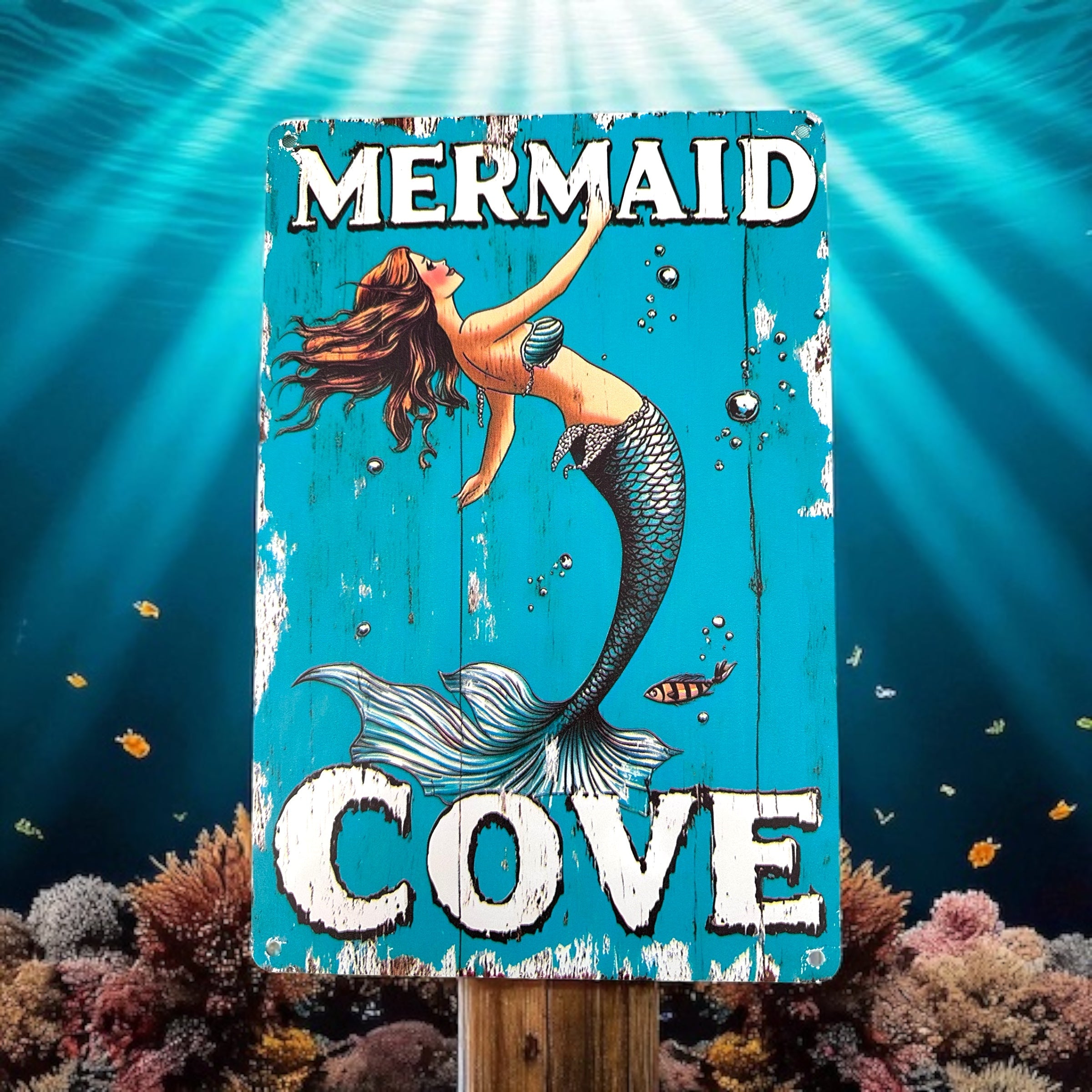 Mermaid Wall Art-Mermaid Cove Sign Evanne's Originals