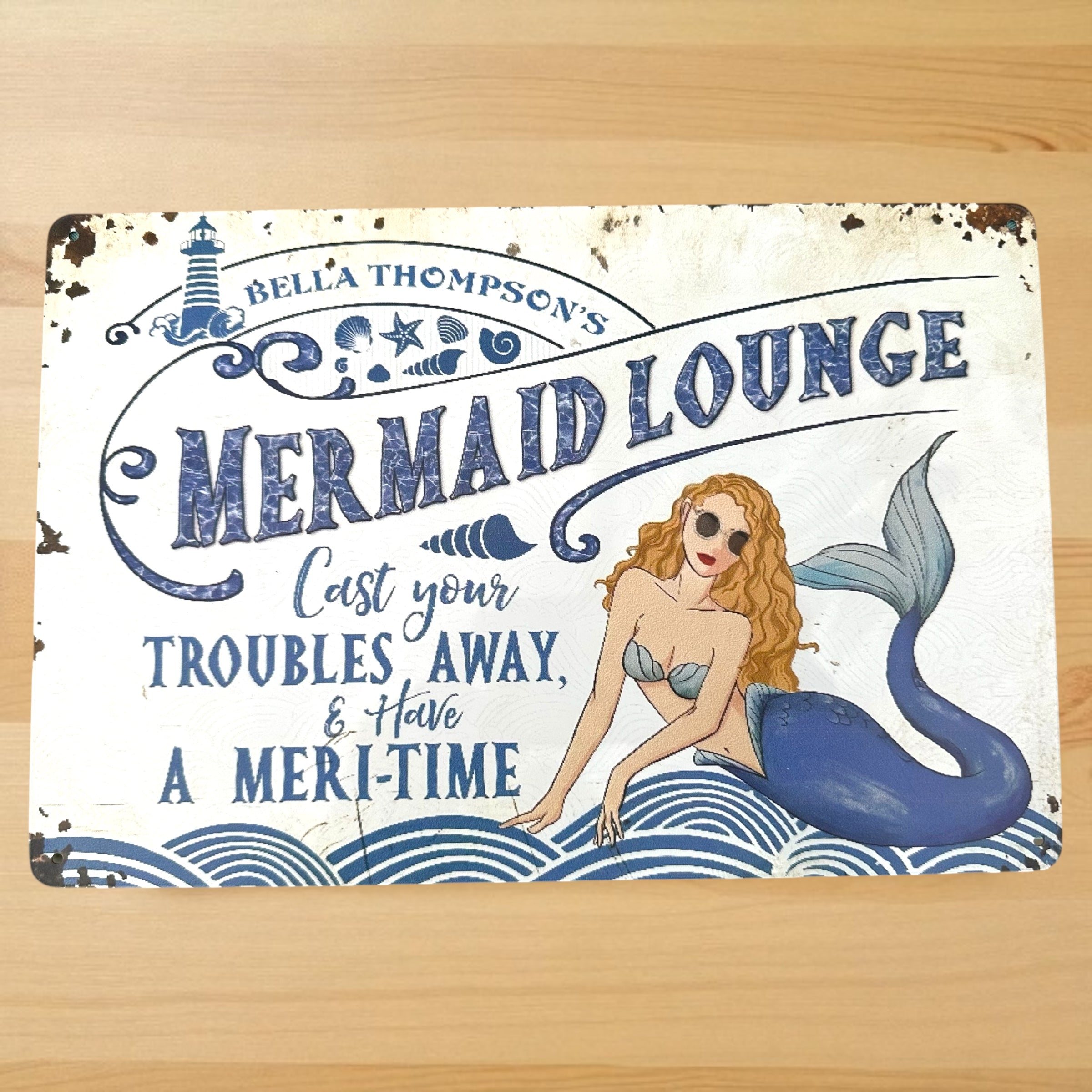 Mermaid Decor- Mermaid Lounge Sign Evanne's Originals