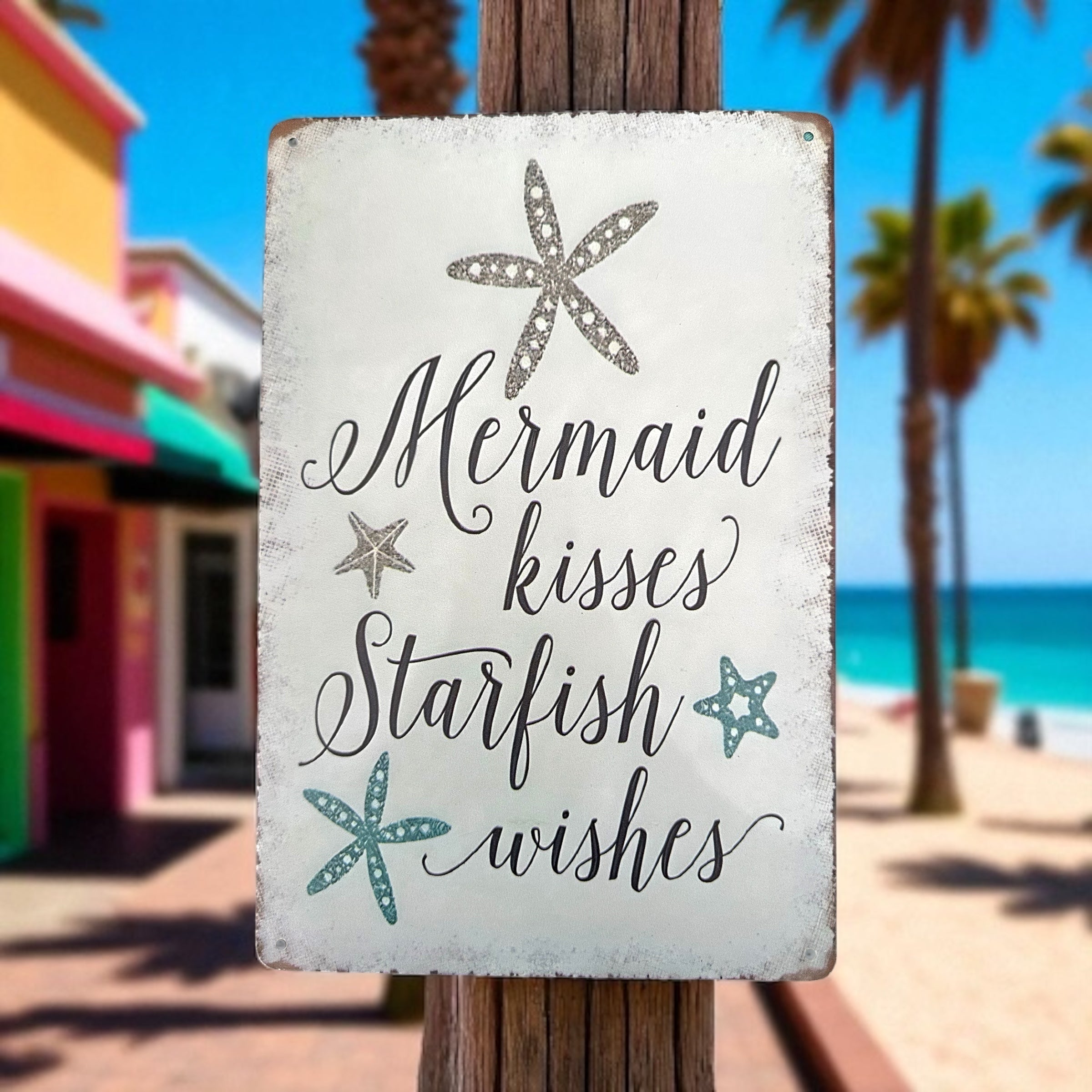 Mermaid Wall Art-Mermaid Kisses Sign Evanne's Originals