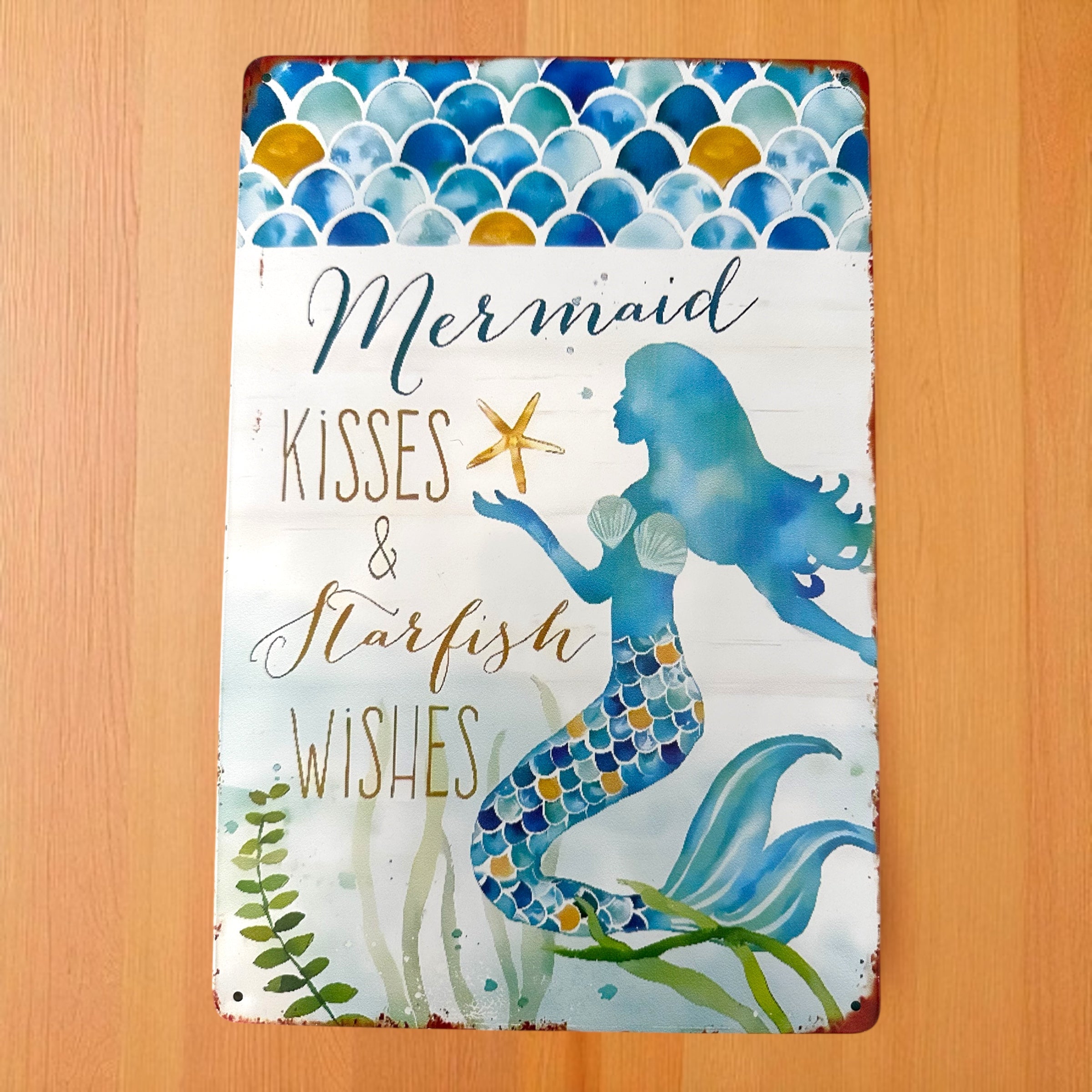 Mermaid Wall Art-Mermaid Kisses Sign Evanne's Originals