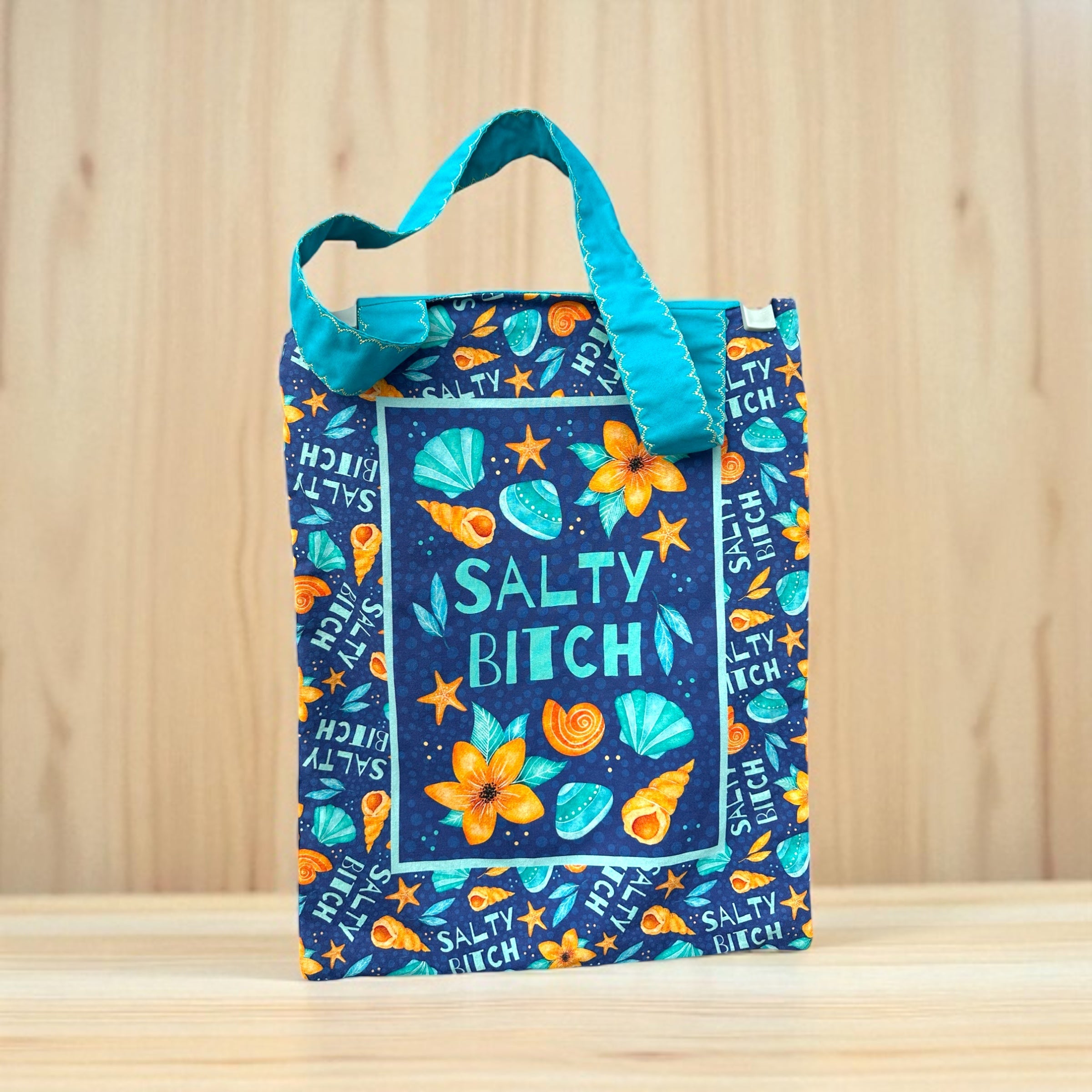 Nautical Tote Bag- Blue Salty Bitch Tote Bag Evanne's Originals